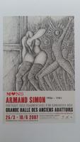 Affiche pour l'exposition Armand Simon : Portrait très fragmentaire d'un romancier noir au Grande halle des anciens abattoirs (mons) du 25 mars au 10 juin 2007